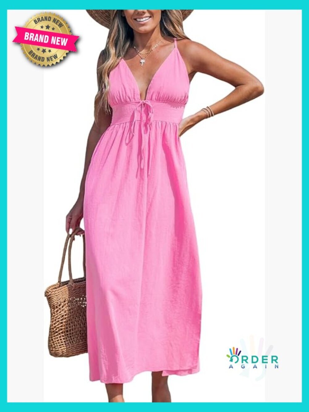 Maxi Dress Plunging V Neck Front Tie Sleeveless Slit A Line Casual Summer